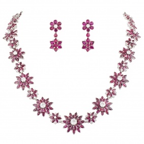 Ruby and Diamond Jewellery Suite